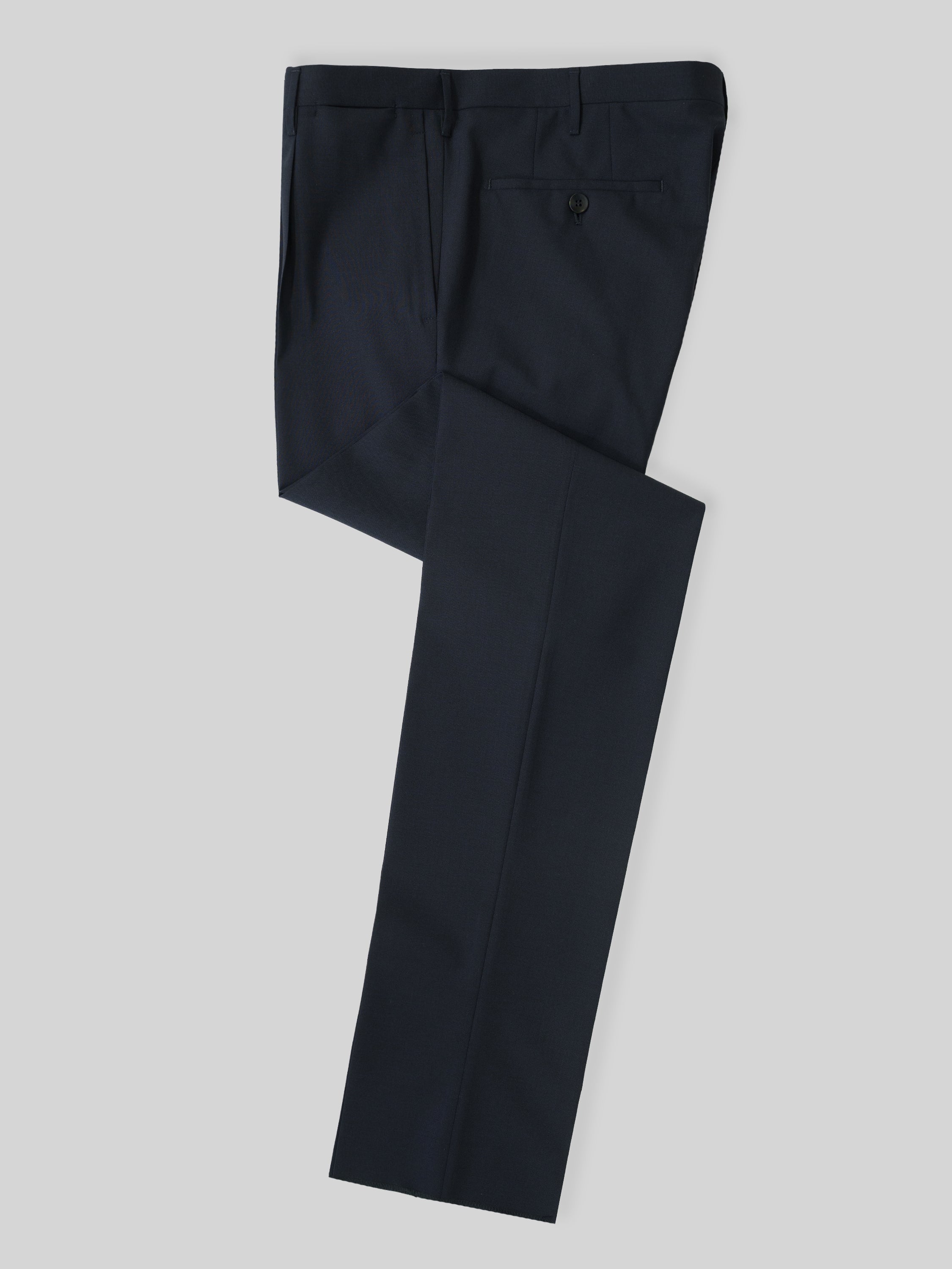 Pantaloni slim fit in lana elasticizzata blu navy